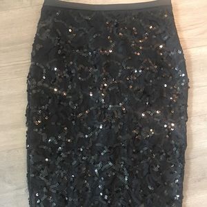 Express black sequin skirt